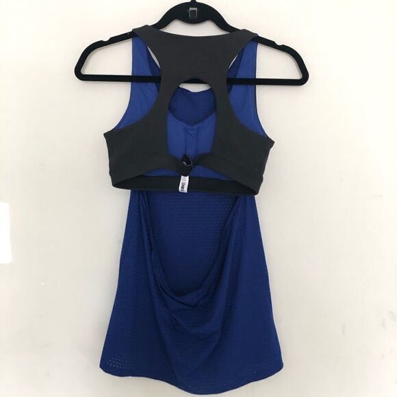 ATHLETA SCULPTEK REP SUPPORT TANK BLUE BLACK‎ SZ S - Picture 3 of 9